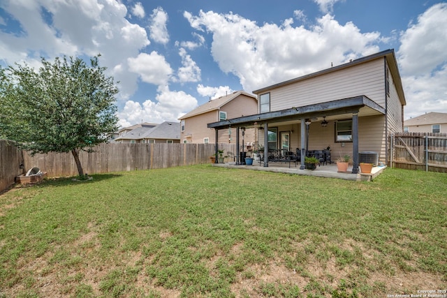 3006 Mission Bell, San Antonio, TX 78224 - rear view of house featuring a patio area, a ceiling fan, and central AC