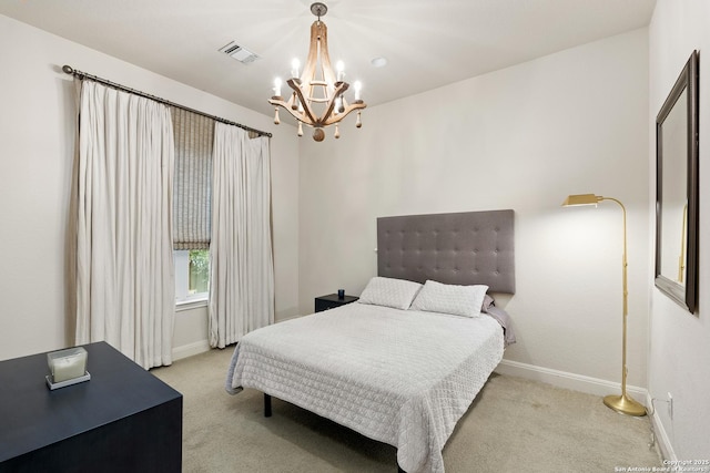 24706 Moorland, San Antonio, TX 78257 - bedroom with a chandelier, carpet flooring, and baseboards
