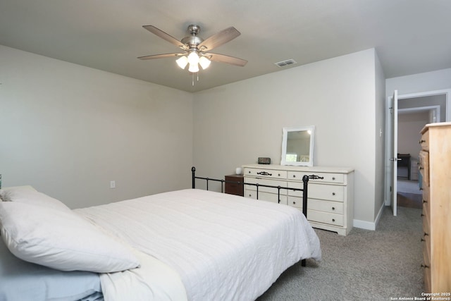 6203 Callen Gln, San Antonio, TX 78233 - bedroom with light colored carpet, baseboards, and a ceiling fan