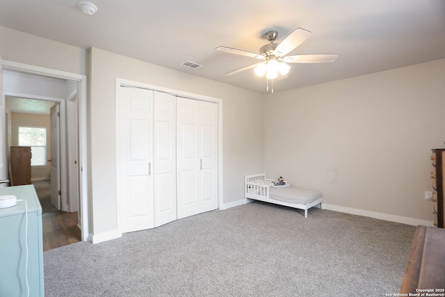 6203 Callen Gln, San Antonio, TX 78233 - unfurnished bedroom with carpet, a closet, baseboards, ceiling fan, and washer and dryer