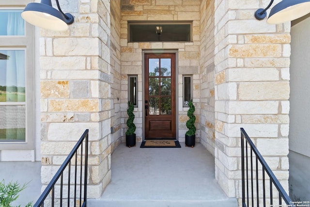 1512 Aubrey Pt, San Antonio, TX 78260 - property entrance with stone siding