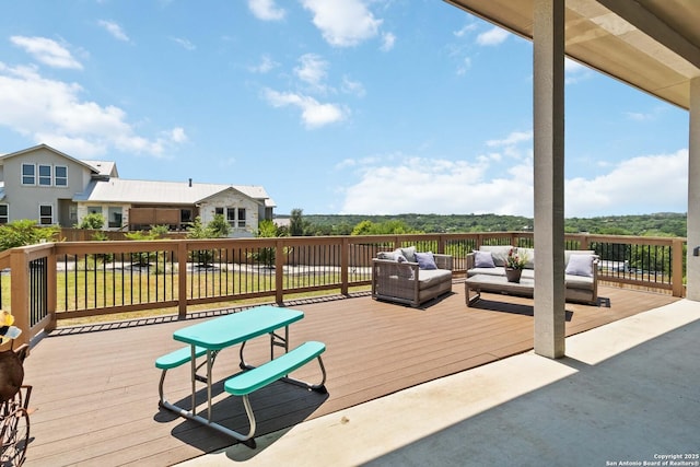 1512 Aubrey Pt, San Antonio, TX 78260 - wooden deck featuring an outdoor living space