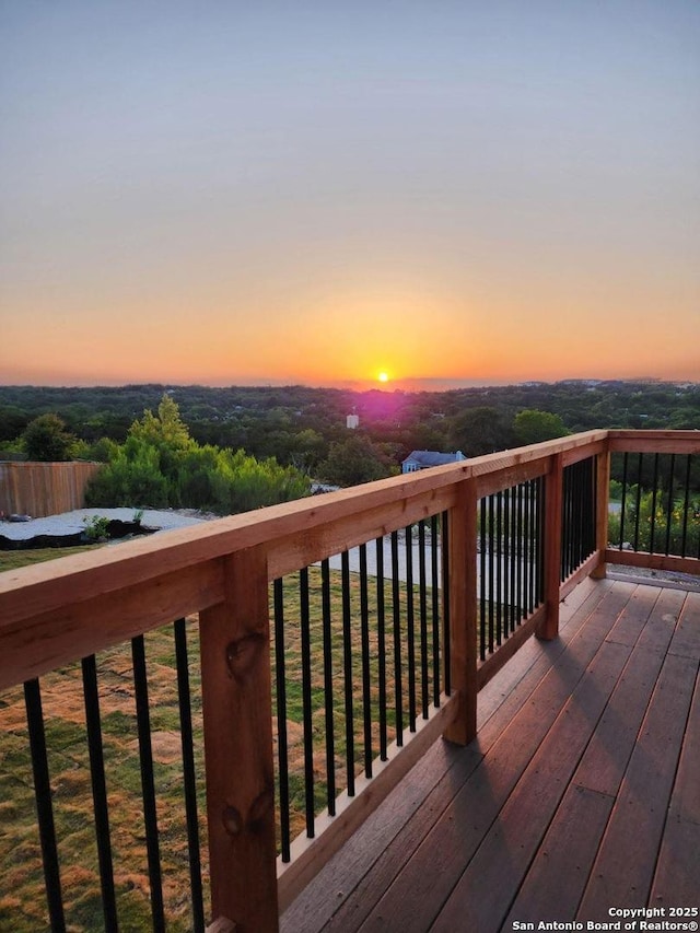1512 Aubrey Pt, San Antonio, TX 78260 - view of deck at dusk
