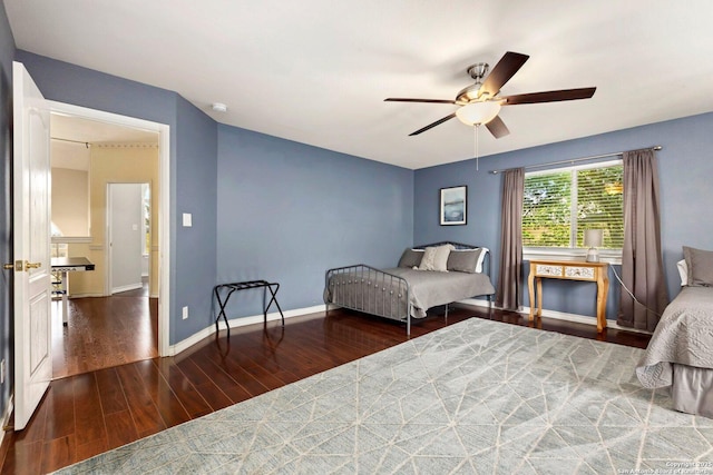 9106 Thomas York, San Antonio, TX 78251 - bedroom with wood finished floors and ceiling fan