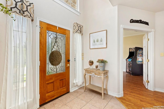9106 Thomas York, San Antonio, TX 78251 - foyer featuring baseboards and light wood finished floors