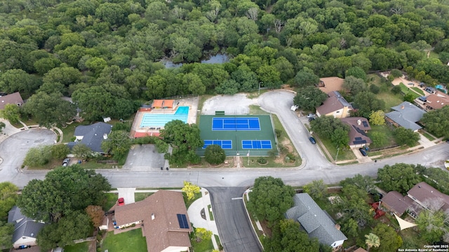 9219 George Kyle St, San Antonio, TX 78240 - aerial perspective of suburban area featuring a heavily wooded area