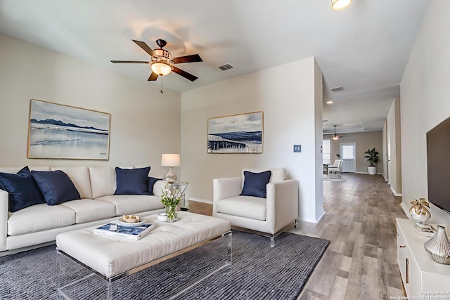 1614 Desert Candle, San Antonio, TX 78245 - living room with a ceiling fan, light wood-type flooring, and recessed lighting