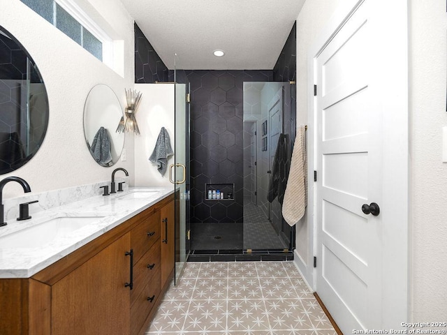 211 W High Ave, San Antonio, TX 78210 - bathroom with double vanity and a stall shower