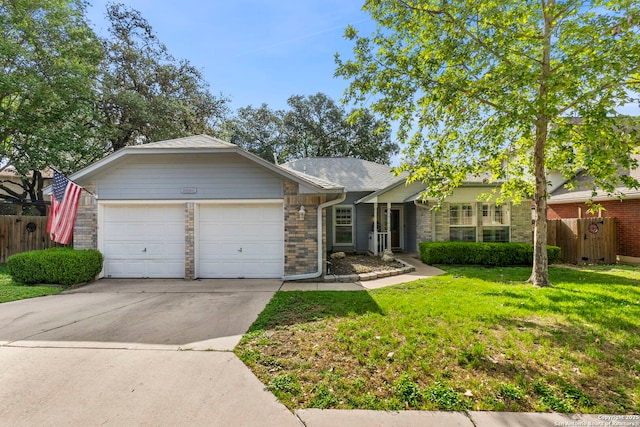 8826 Lost Bnd, San Antonio, TX 78240 - ranch-style home with an attached garage, concrete driveway, and brick siding