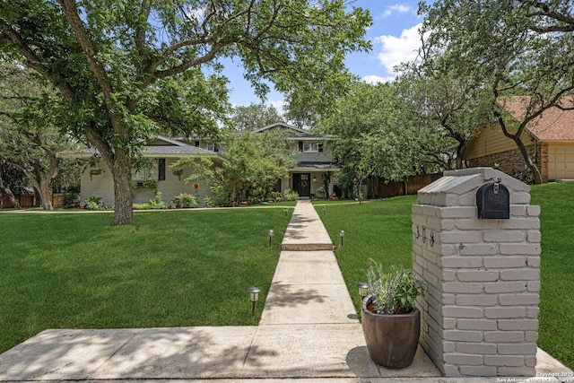 308 Sagecrest, Hollywood Park, TX 78232 - view of front of home with a front lawn