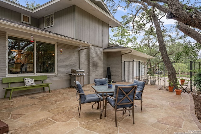 308 Sagecrest, Hollywood Park, TX 78232 - view of patio with outdoor dining area and a grill