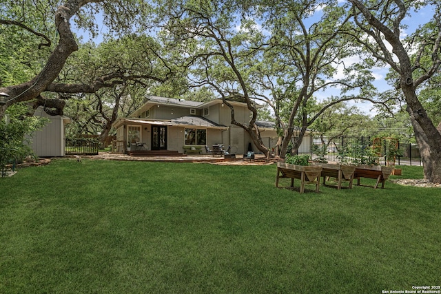 308 Sagecrest, Hollywood Park, TX 78232 - view of yard with french doors