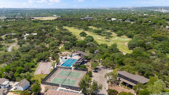308 Sagecrest, Hollywood Park, TX 78232 - aerial view of property's location featuring a golf club and a pool