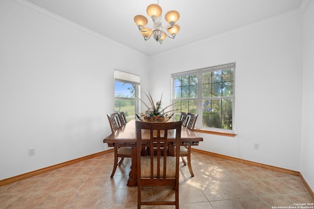 14053 Huber, Seguin, TX 78155 - dining area featuring a chandelier, baseboards, and crown molding