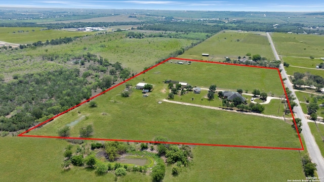 14053 Huber, Seguin, TX 78155 - aerial view of sparsely populated area featuring property boundaries highlighted