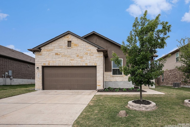 2196 New Castle, New Braunfels, TX 78130 - french country inspired facade with stone siding and a front yard