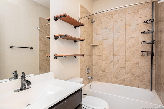 2196 New Castle, New Braunfels, TX 78130 - bathroom featuring toilet, vanity, and tub / shower combination