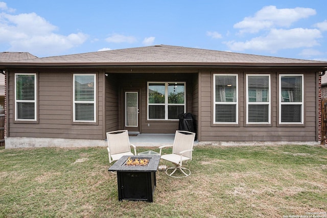 2196 New Castle, New Braunfels, TX 78130 - back of property with a fire pit and a patio area
