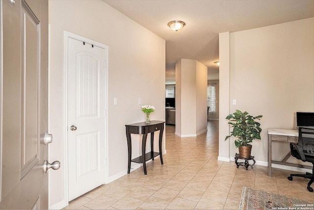 2196 New Castle, New Braunfels, TX 78130 - home office featuring light tile patterned floors and baseboards