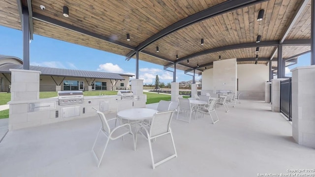 22146 Pivot Pt, San Antonio, TX 78261 - view of patio / terrace featuring outdoor dining area and ceiling fan