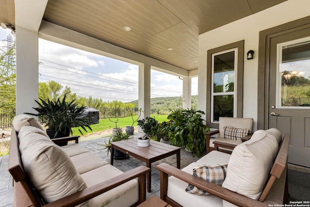 17703 San Felipe Bay, San Antonio, TX 78255 - view of patio with an outdoor living space