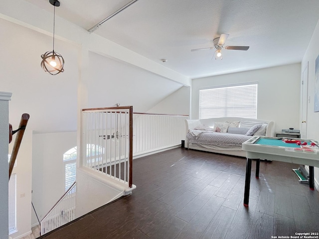 11427 Baltic Dr, San Antonio, TX 78213 - rec room featuring ceiling fan and dark wood-style flooring