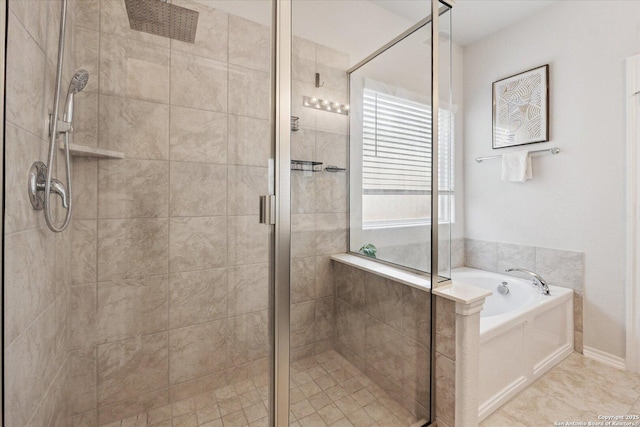 14607 Flatiron Clf, San Antonio, TX 78253 - bathroom featuring a stall shower and a garden tub