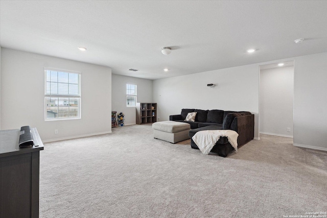 14607 Flatiron Clf, San Antonio, TX 78253 - carpeted living room featuring recessed lighting and baseboards