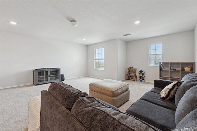 14607 Flatiron Clf, San Antonio, TX 78253 - carpeted living area featuring plenty of natural light, baseboards, and recessed lighting