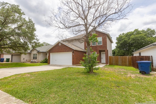 13043 Woller Crk, San Antonio, TX 78249 - traditional-style house with brick siding, driveway, and an attached garage