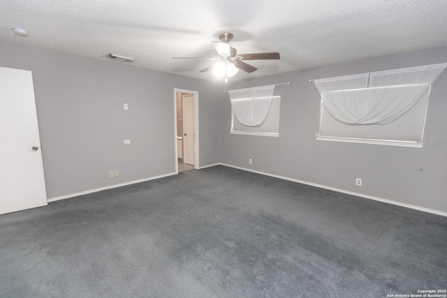 13043 Woller Crk, San Antonio, TX 78249 - carpeted spare room with a ceiling fan, a textured ceiling, and baseboards