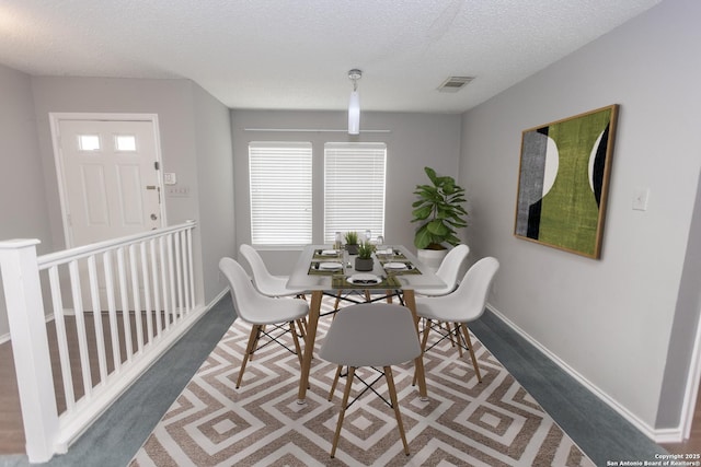 13043 Woller Crk, San Antonio, TX 78249 - dining area featuring healthy amount of natural light, a textured ceiling, and baseboards