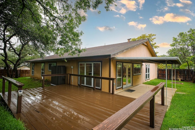 11519 Clifton Forge St, San Antonio, TX 78230 - wooden terrace with french doors