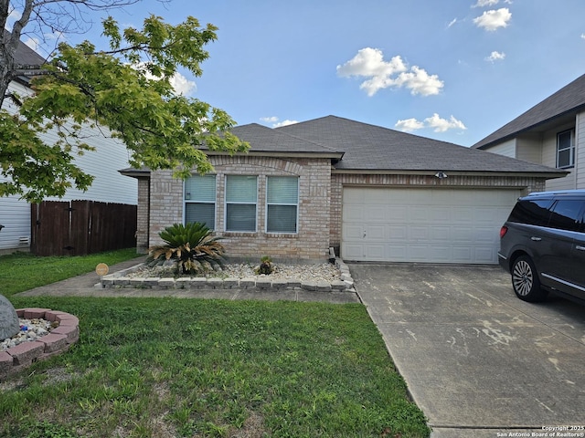 10518 Staggering, San Antonio, TX 78254 - view of front of property featuring a garage, brick siding, concrete driveway, and a shingled roof