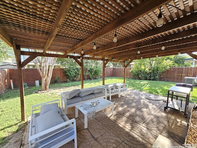 10518 Staggering, San Antonio, TX 78254 - view of patio / terrace featuring central AC and an outdoor hangout area