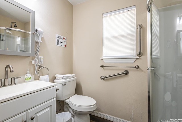1202 N Center, San Antonio, TX 78202 - full bathroom with a shower stall, vanity, and toilet