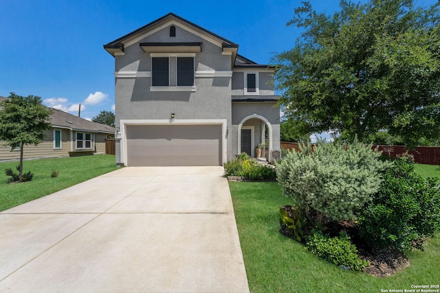 5245 Nature Path, Schertz, TX 78154 - view of front of property with stucco siding, driveway, and an attached garage
