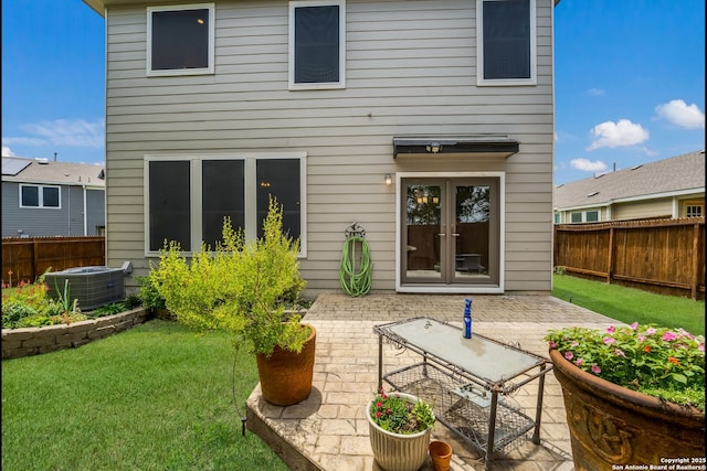 5245 Nature Path, Schertz, TX 78154 - rear view of property featuring cooling unit, a patio area, and french doors