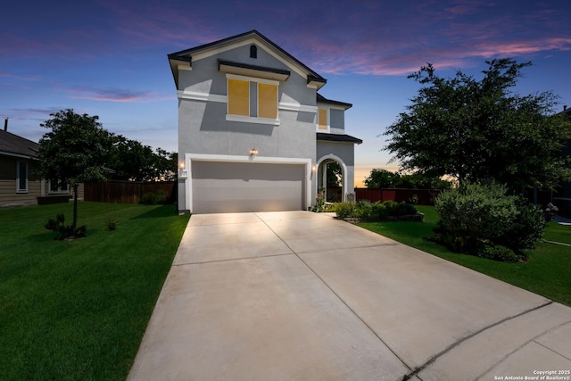 5245 Nature Path, Schertz, TX 78154 - view of front of property with stucco siding, an attached garage, and concrete driveway