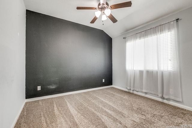 7103 Republic Pkwy, San Antonio, TX 78223 - carpeted empty room with ceiling fan and lofted ceiling