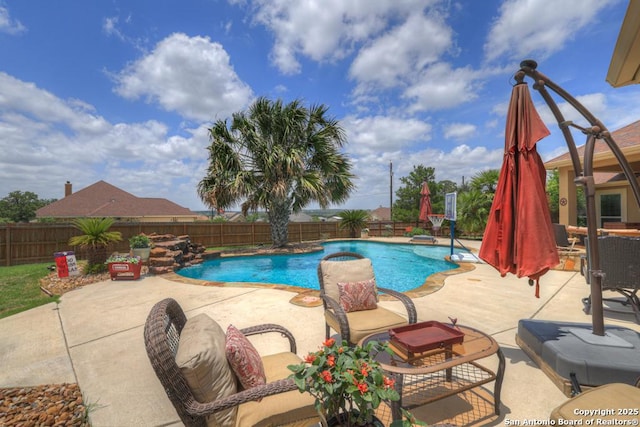 108 Westfield Ln, Vernia, TX 78121 - view of pool with a fenced backyard and a patio area