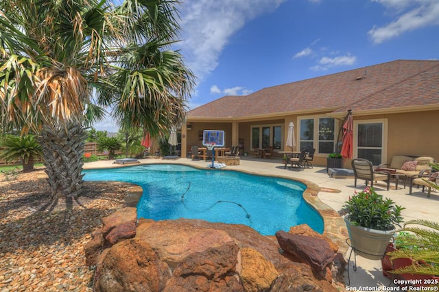 108 Westfield Ln, Vernia, TX 78121 - swimming pool featuring a patio area and french doors