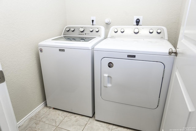 7239 Summer Way, San Antonio, TX 78240 - washroom with washer and clothes dryer, a textured wall, and baseboards