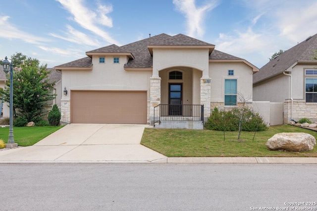 147 Bedingfeld, Shavano Park, TX 78231 - french country style house with stone siding and a front yard