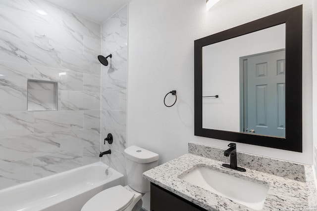 241 Hawthorne, San Antonio, TX 78214 - full bathroom featuring vanity, bathing tub / shower combination, and toilet