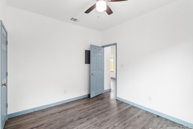 241 Hawthorne, San Antonio, TX 78214 - spare room with wood finished floors, ceiling fan, and baseboards
