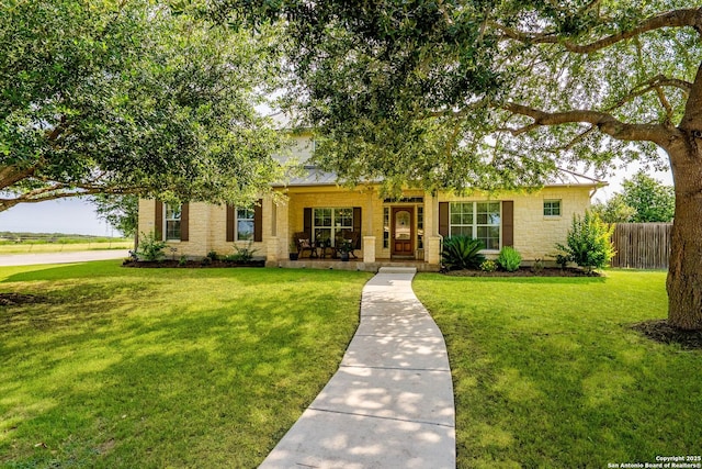3353 Joshs Way, Marion, TX 78124 - view of front facade with a porch and stone siding