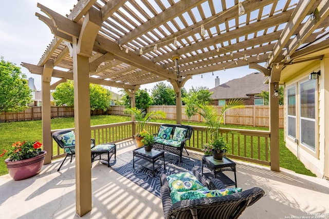 3353 Joshs Way, Marion, TX 78124 - view of patio with an outdoor hangout area and a pergola