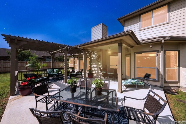 3353 Joshs Way, Marion, TX 78124 - view of patio featuring a pergola, an outdoor living space, and outdoor dining space