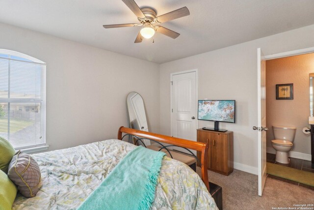 5903 Carriage Cpe, San Antonio, TX 78261 - bedroom with carpet, baseboards, and ceiling fan